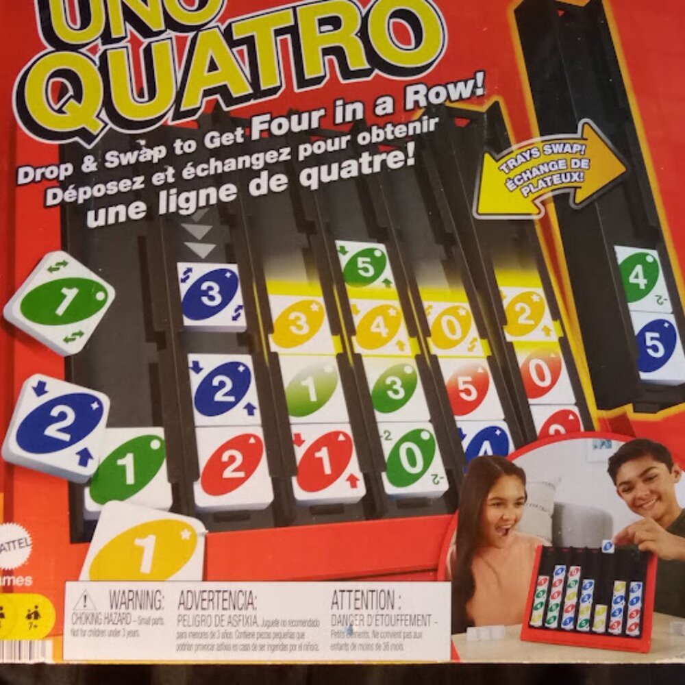 3 Used GAMES!!!! Uno Quatro + Connect 4 + Pop and Roll(READ DESCRIPTION)